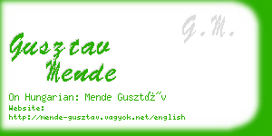 gusztav mende business card